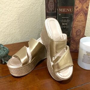 Gold Platform Wedges NWT